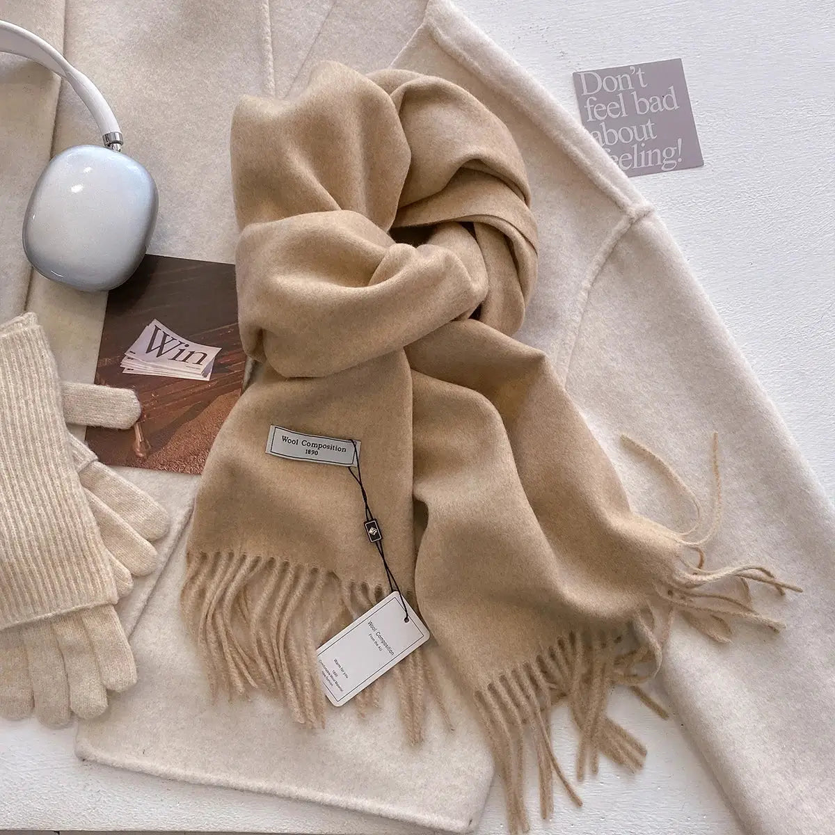 LuxeWeave 26 Color Winter Scarf for Women Long 175 Centimeters Premium Polyester with Tatting Weave Cozy Warmth