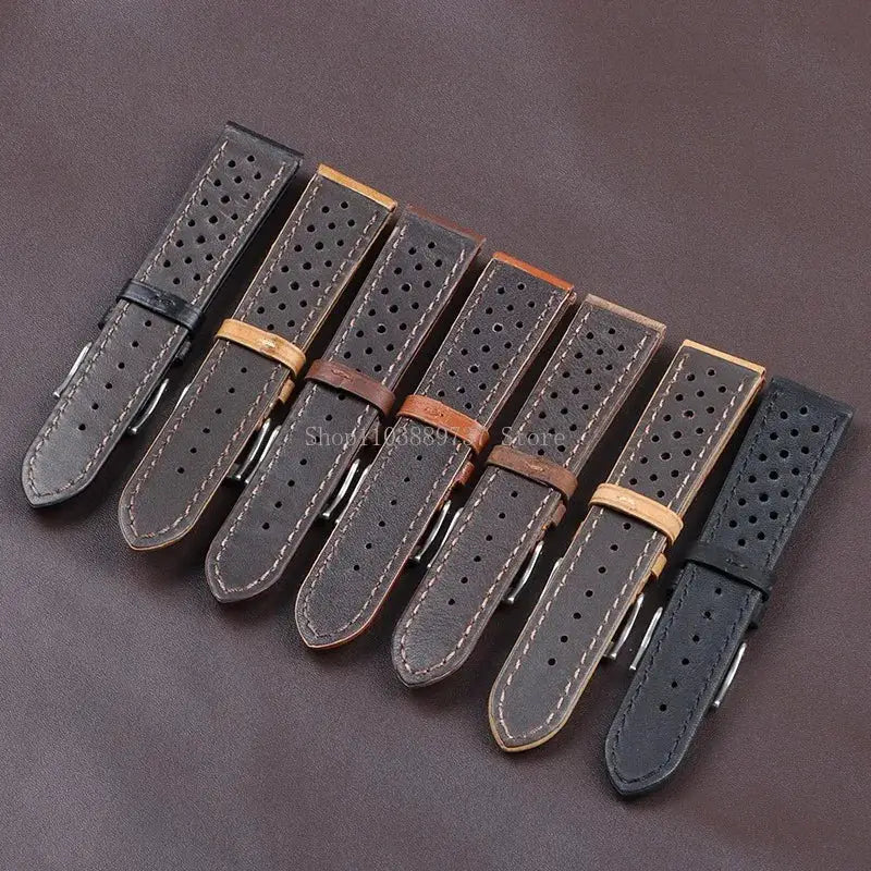 EraCraft Vintage Genuine Leather Watch Strap 18mm 20mm 22mm Universal Fit Breathable Cowhide Comfort