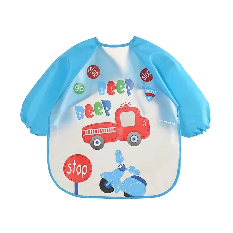 Waterproof EVA Full Sleeve Baby Bibs For Kids Long Sleeve Feeding Smock Apron Eating Breastplate Infant Clothing