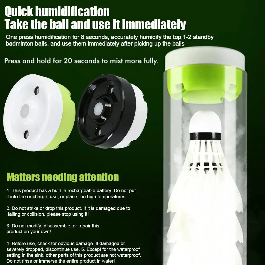 Feather Shuttlecock Humidifier Portable Badminton Shuttlecock Steam Rechargeable Badminton Ball Steamer