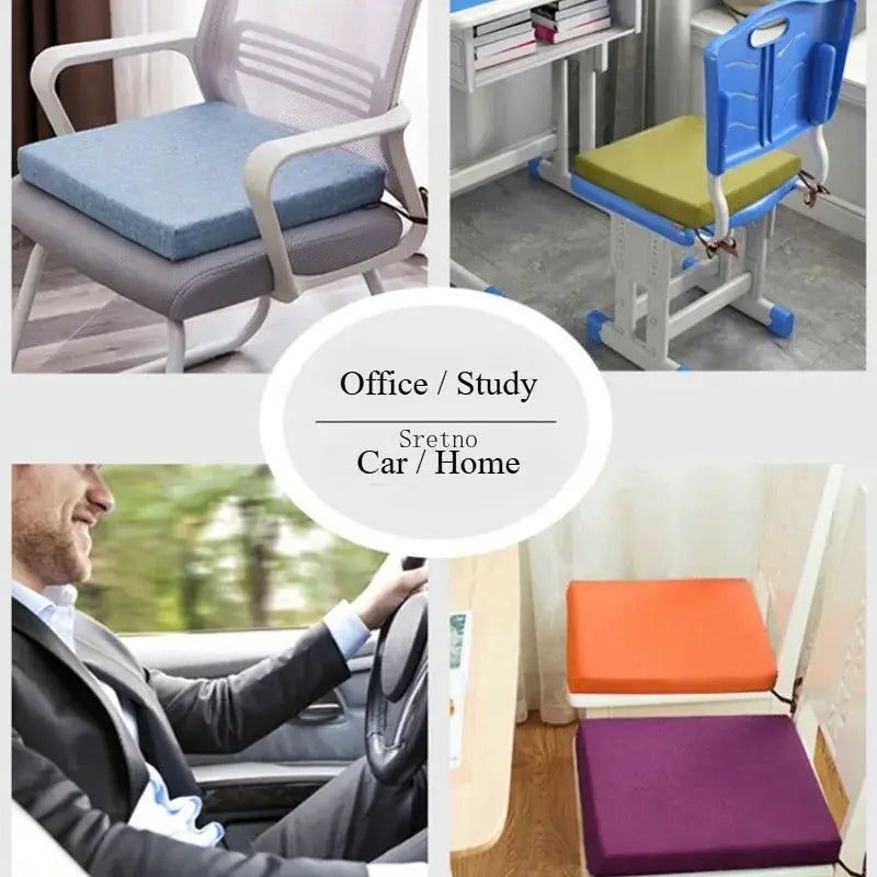 SRETNO natural latex cushions set for office, student, car seats, and floor (4 cushions) in blue, green, orange, purple