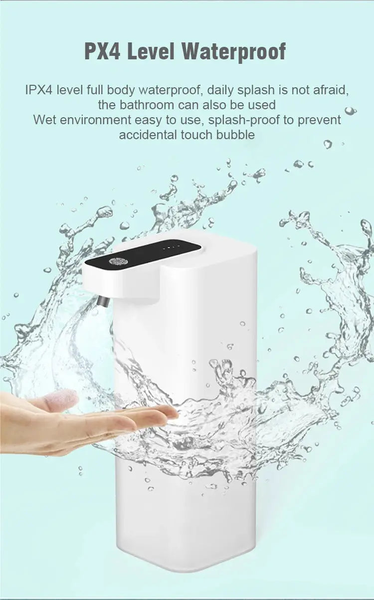 Automatic touchless soap dispenser by Simples Market, white plastic body with infrared sensor and USB charging