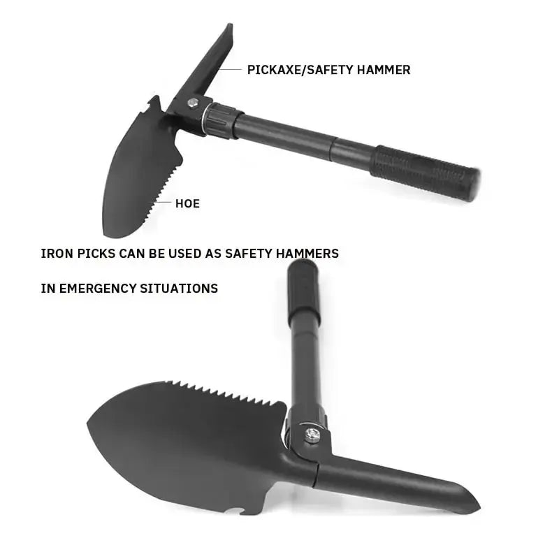 Six In One Folding Military Shovel Engineer Shovel For Camping Outdoors Survival Multi Tool Pickaxe Saw Hex Wrench
