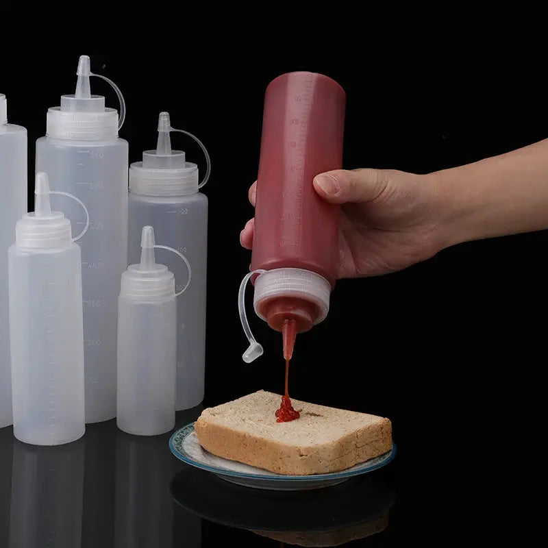 500 Ml Plastic Pointed Mouth Squeeze Type Sauce Bottle Dustproof For Sauces Dressings Condiments Eco Friendly Materials