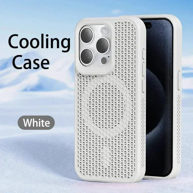 AeroShield Cooling Heat Dissipation Phone Case for iPhone 11 Pro Max to 17 Pro MagSafe Compatible Breathable Hard Back