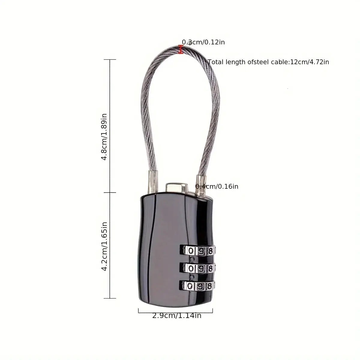 1 Piece Luggage Travel Lock for Luggage Lockers Gym Cabinets File Cabinets and Tool Boxes