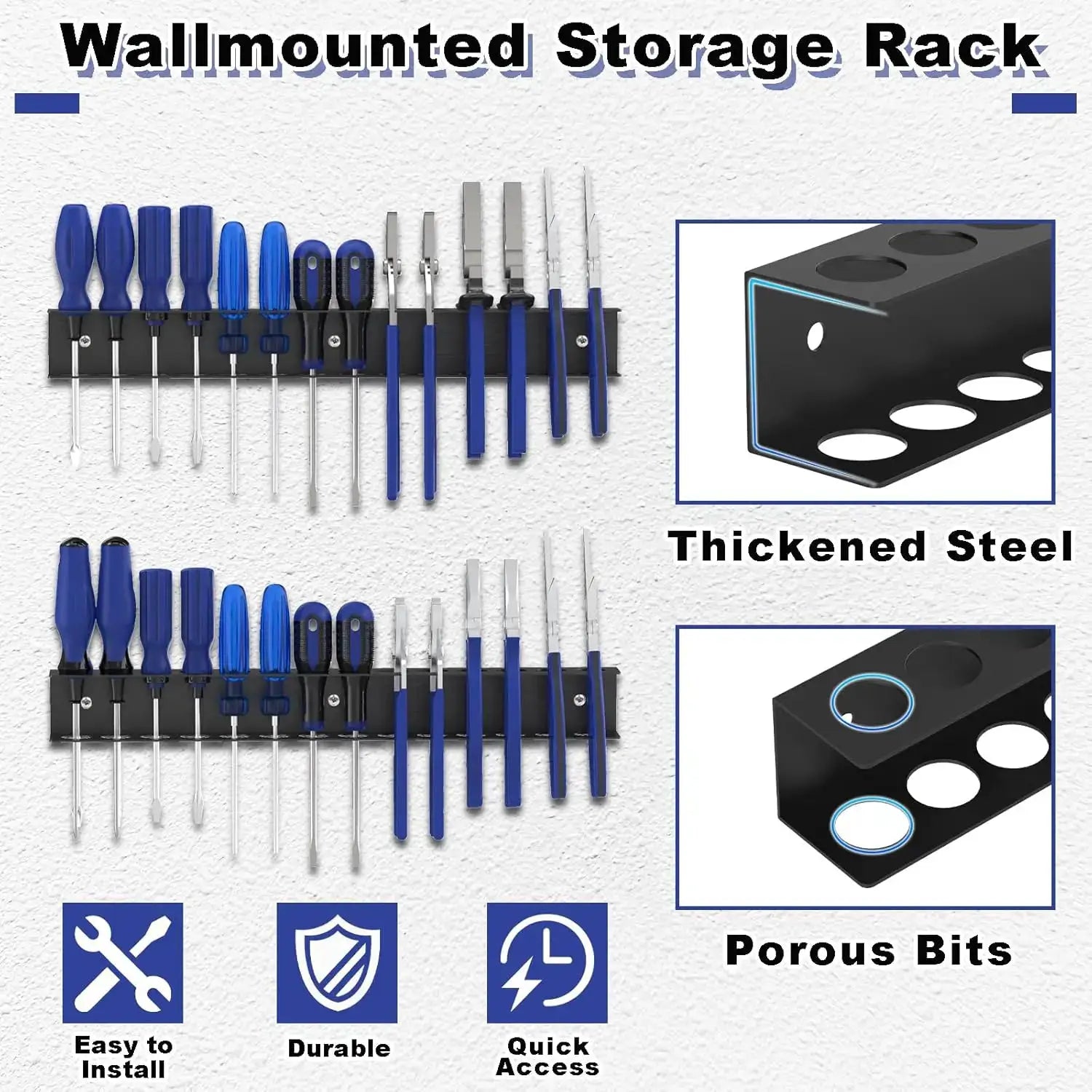 Wall Mounted Screwdriver Organizer with 14 Slots for Hex and Phillips Screwdrivers RC Tools Storage Base Stand
