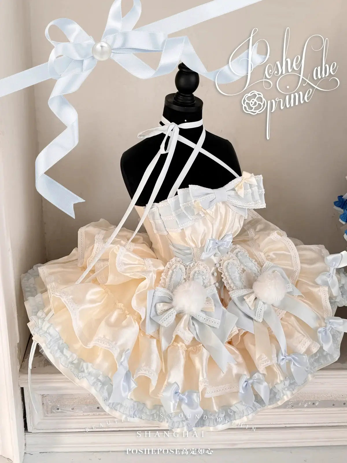 Girls Birthday Lolita Dress Tube Top Satin Bowknot Pettiskirt Mini