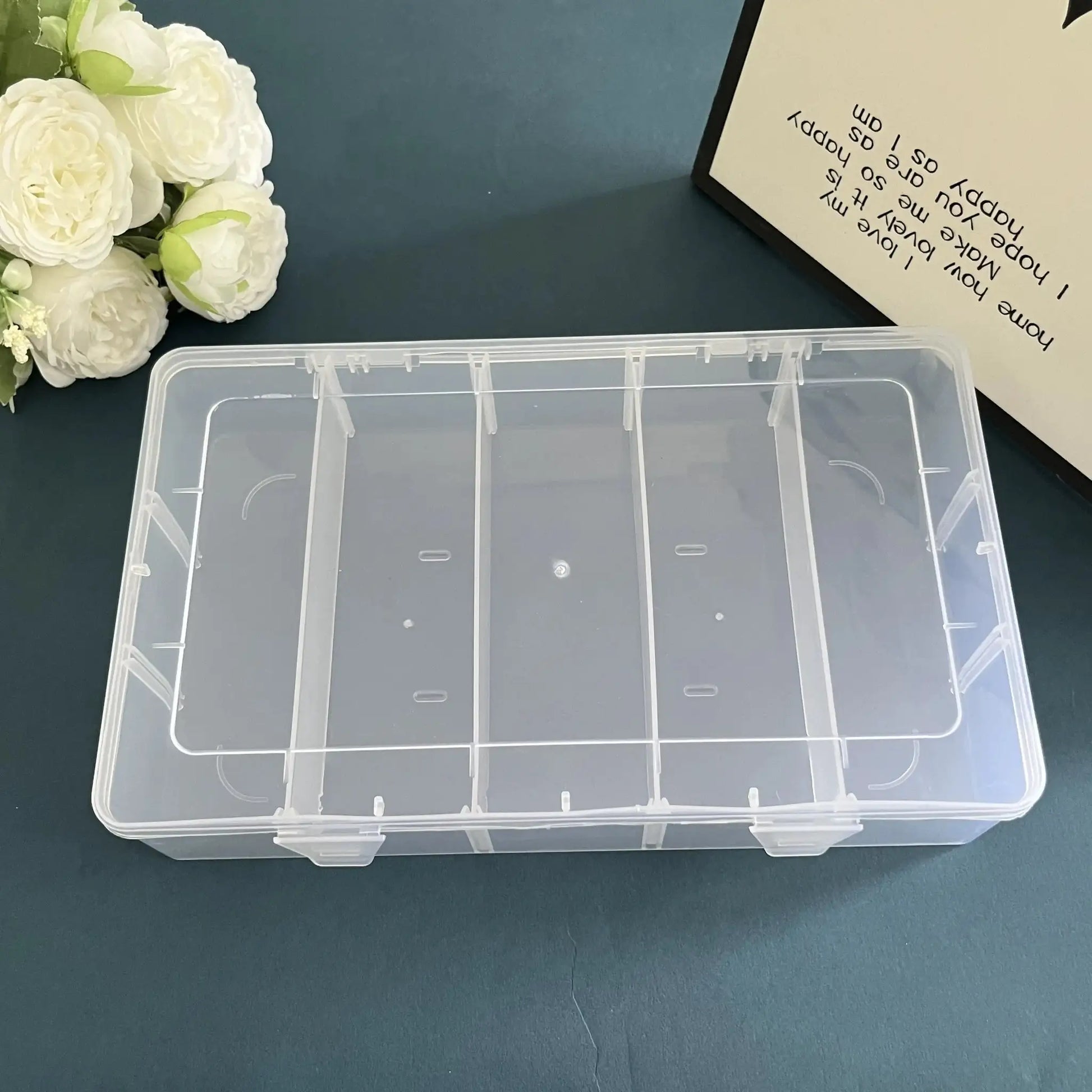 Simples Market clear plastic 5-compartment tool organizer box for screws and accessories