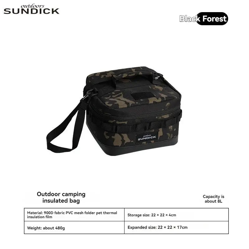 Insulated Camping Bowl and Cup Storage Bag for Outdoor Gear in Black, Brown, Army Green or Camo