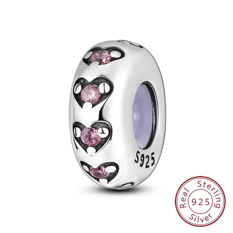 925 Sterling Silver Charms Beads Forever Love Heart Dangle For Bracelet Women Jewelry Gift Sister Family Life