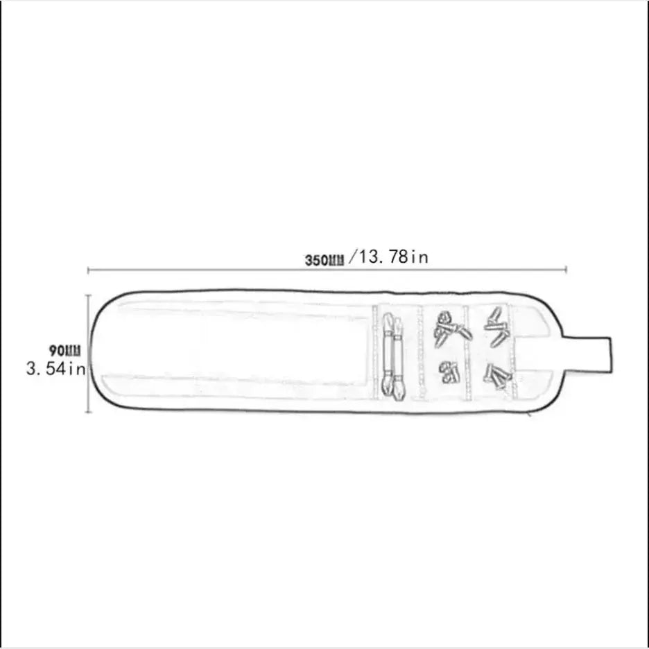 Simples Market magnetic tool wristband with strong magnets and nail pockets, 13.78in long