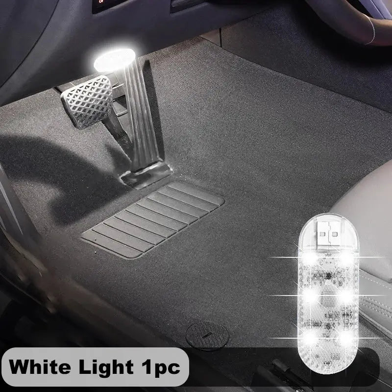 LED Car Mini Touch Light USB Charging Portable Interior Lamp For Roof Ceiling Reading Night Ambient Light