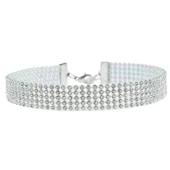 Top Quality Rhinestone Choker Necklace Shiny Punk Hip Hop Style For Women Party Gift Korean Jewelry