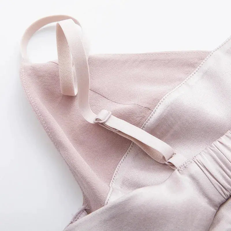 Birdtree women's pink adjustable-straps bralette, 90% silk 10% spandex, wireless non-padded
