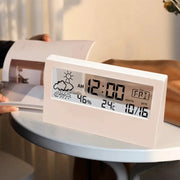 LED Thermometer And Thermo Hygrometer Clock Weather Station With Alarm