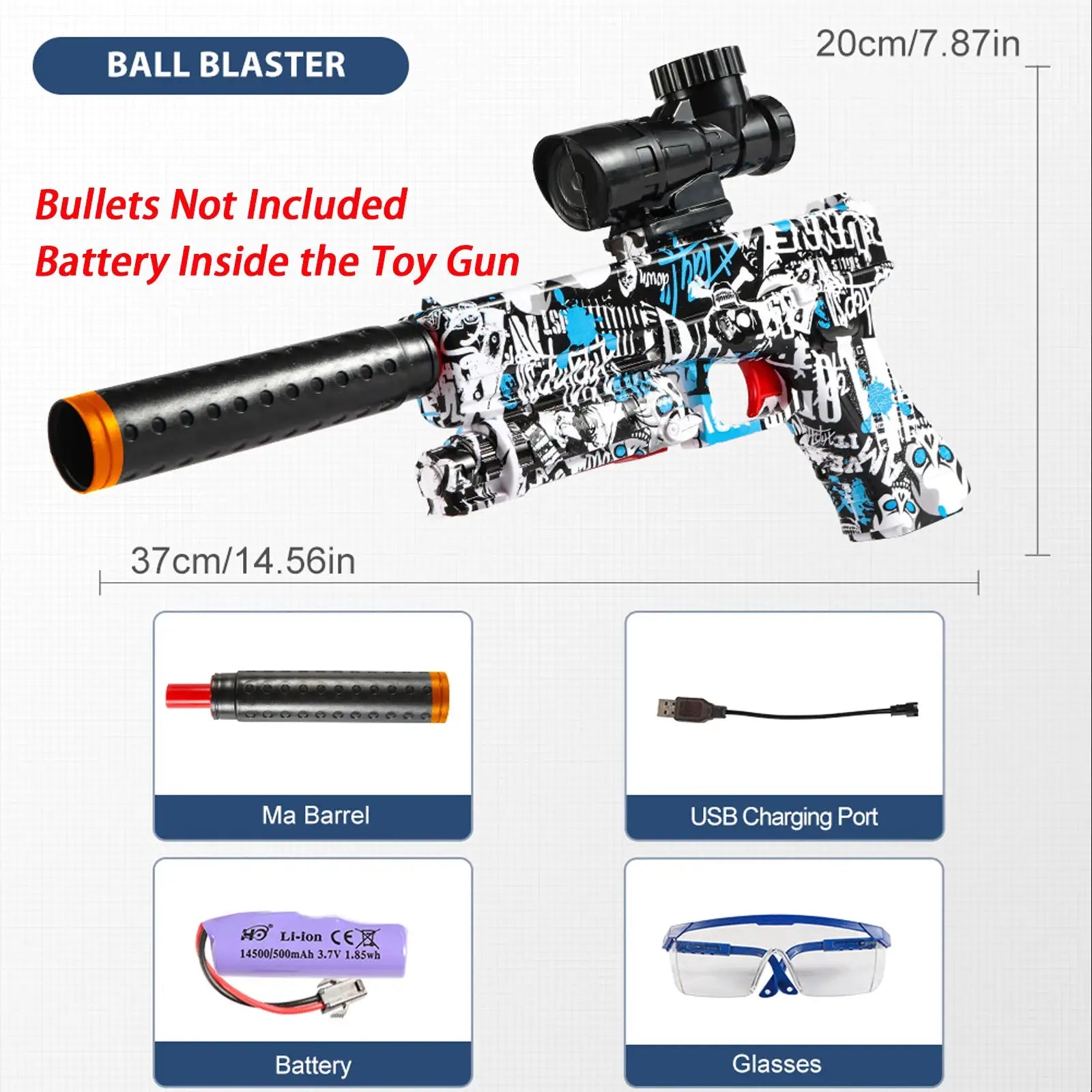 M416 Electric Blaster Gun Set High Precision Shooting Toy For Outdoor Play And Birthday Gift Ages 14 And Up