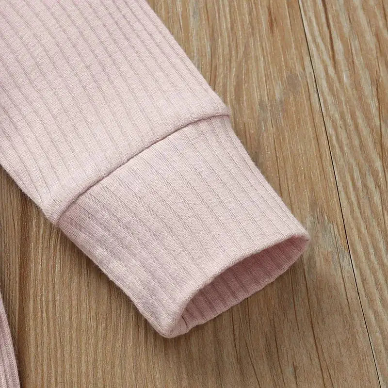 Spring Autumn Newborn Unisex Baby Long Sleeve Rib Cotton Romper Playsuit Jumpsuit O Neck Solid Color