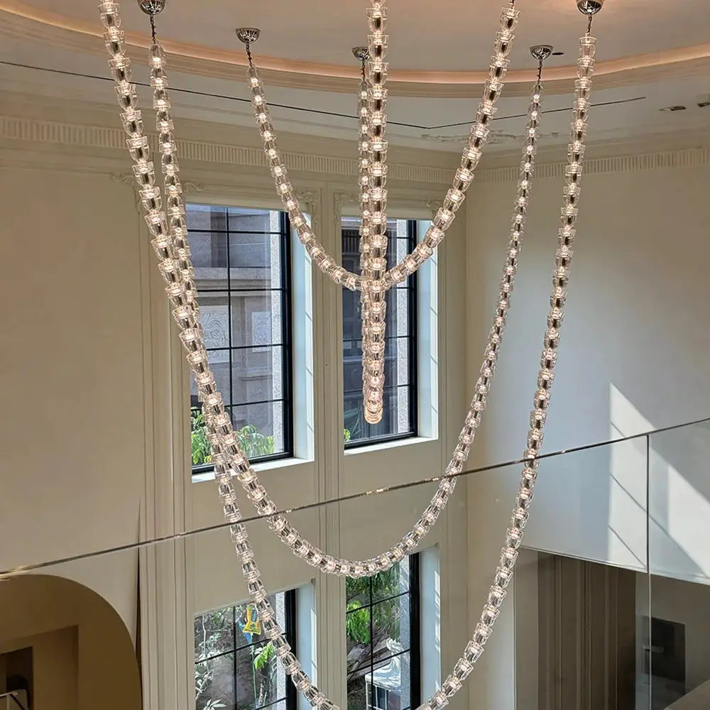 Simples Market necklace chandelier ceiling light with multi-strand crystal acrylic beads