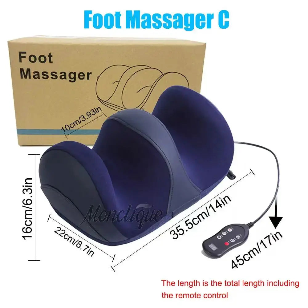 Simples Market extra big electric foot massager in purple with remote control and packaging box.
