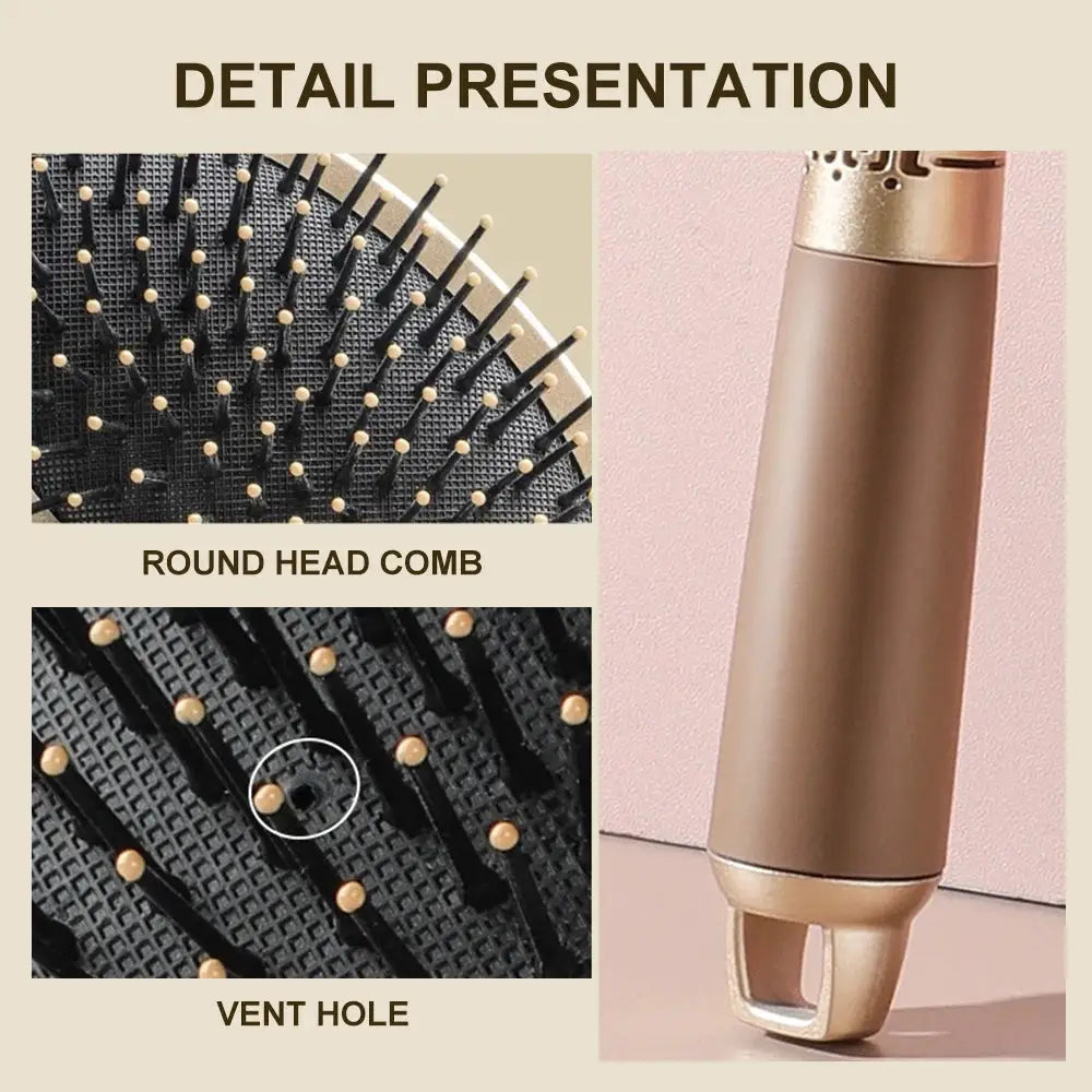CALIYI hair massage air cushion comb brush, beige-gold, round head, anti-static detangler styling tool