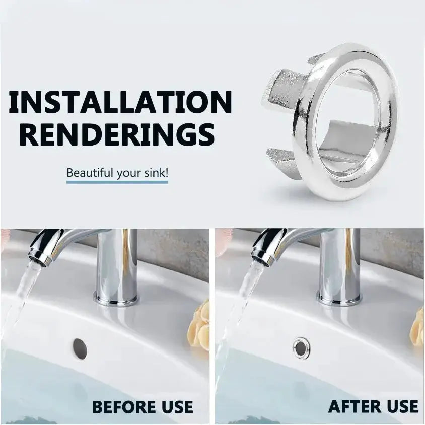 Overflow drain cover rings, chrome, 4-pack by Simples Market