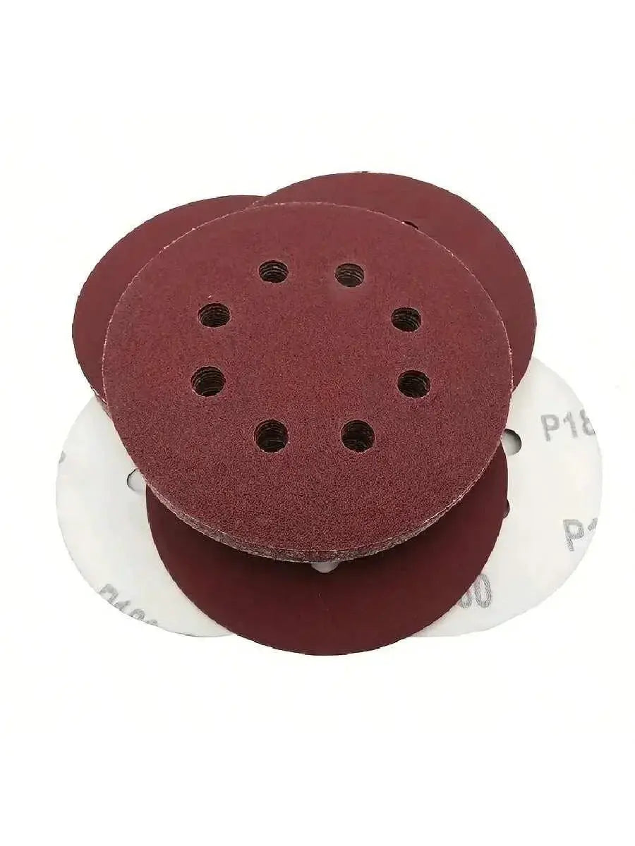 10 Pcs Set 125mm 5 Inch Sanding Discs With 8 Holes Hook And Loop Abrasive Sandpaper Pads For Polishing Tools