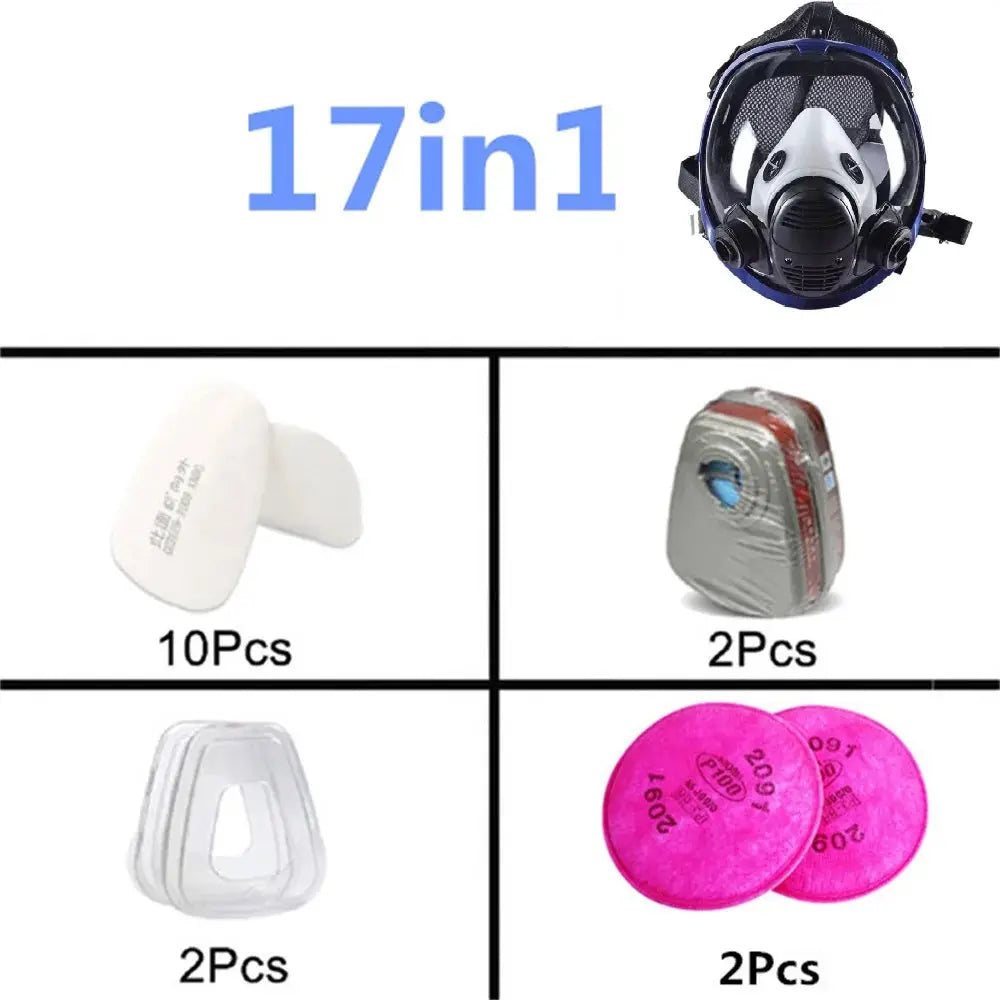 Full Face Gas Mask With Silicone Seal For Welding And Chemical Handling Dust Protection Fire Resistant Respirator