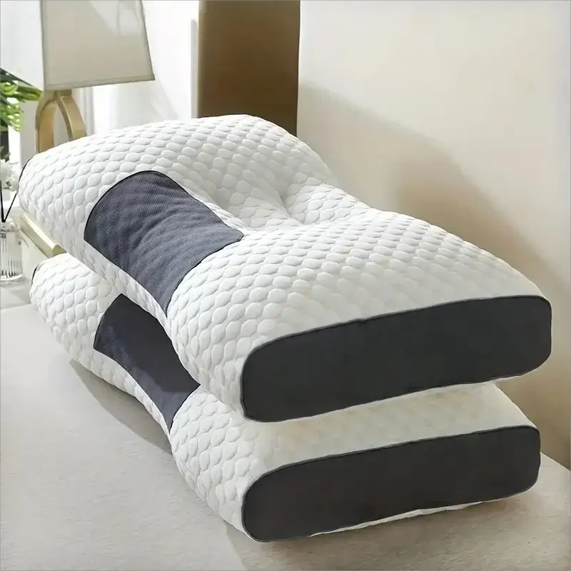 EverComfort Two Piece Massage Neck Pillow Set Adjustable Ergonomic Orthopedic Contour Support All Season Comfort