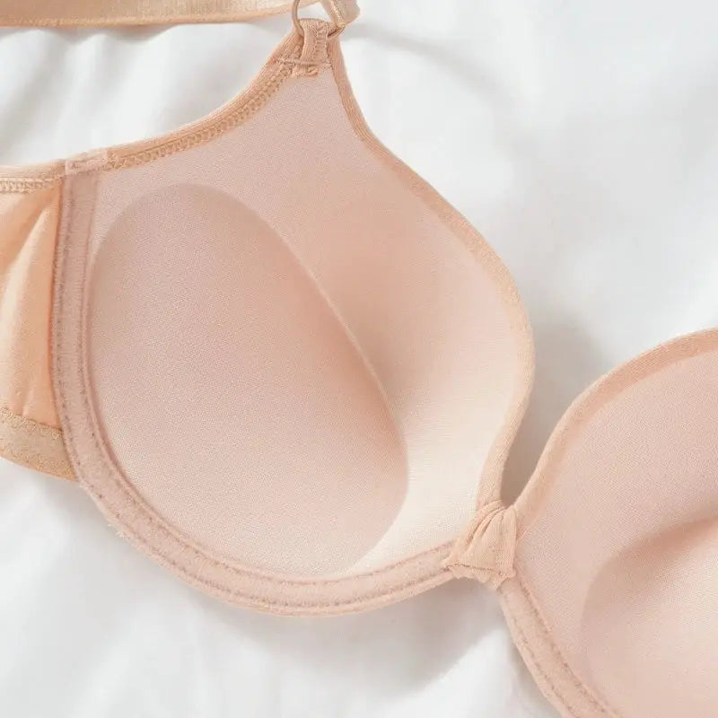 Simples Market women's peach nude underwire bra with padded cups and adjustable straps