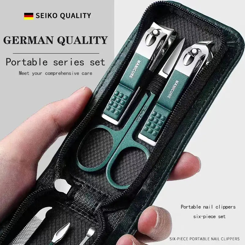 NailCraft 6 Piece Stainless Steel Nail Clipper Set With Bevel Edged Clippers For Manicure And Pedicure