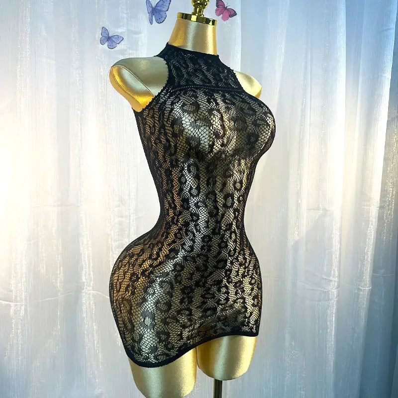 Hollow Out Fishnet Cover Up Dress For Summer Beachwear Lightweight Nylon Elastane Blend