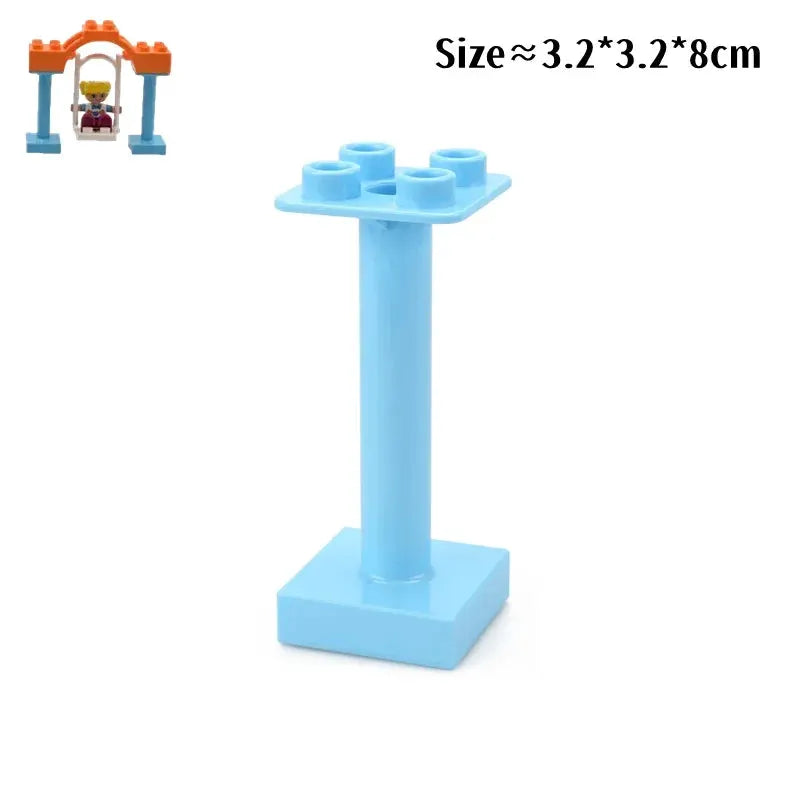 Big Building Blocks Duplo Compatible Large Brick Ferris Wheel Seesaw Slide Swing Educational Toy For Kids