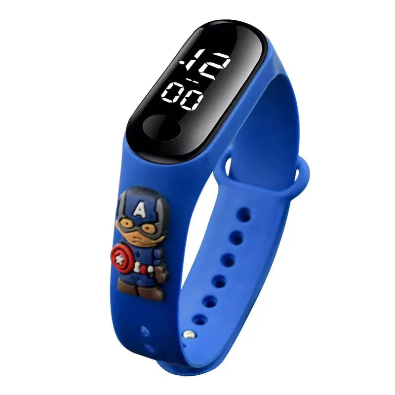 Marvel 3D Spiderman Kids Watch With LED Display Waterproof Sport Bracelet And Soft Silicone Band For Ages 4 To 12