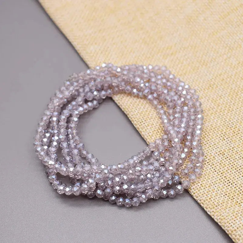 Yanqi Rondelle Crystal Beads 2mm 3mm 4mm Faceted Round Glass Beads for Jewelry Making DIY Spacer Beads