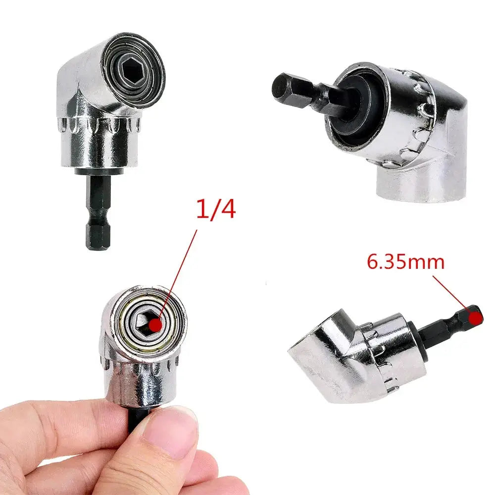 105 Degree Right Angle Drill Adapter With Flexible Shaft Extension Magnetic Bit Socket For Screwdrivers And Power Drills