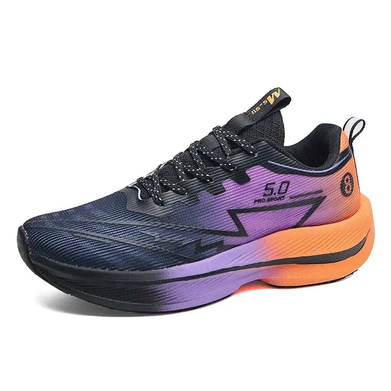 SNORW Men's Carbon Plate Running Shoes Unisex Lightweight Sneakers With Soft Cushion Shock Absorption And Anti Slip Grip