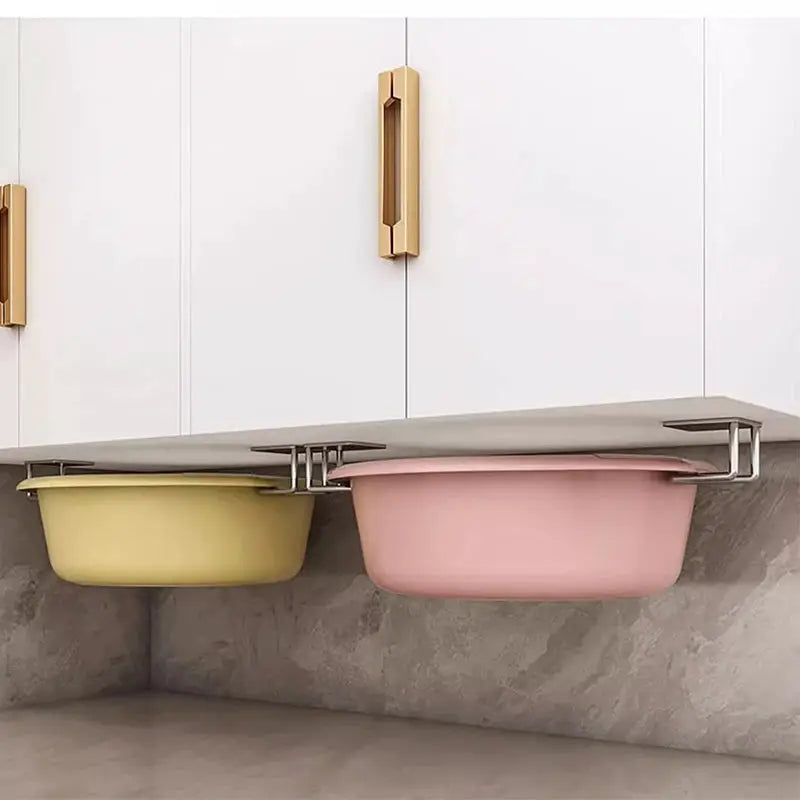 Stainless Steel Wall Mounted Non Perforated Storage Rack for Pot Lids Cutting Boards and Cabinet Organization