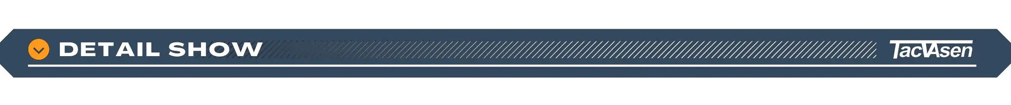 Detail show banner featuring the TacVasen logo on a dark blue striped header.