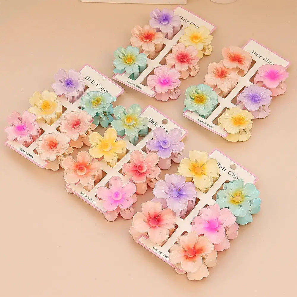 VivaCharm Colorful Transparent Flower Hair Claw Clips Six Pieces For Thick And Thin Hair Secure And Stylish