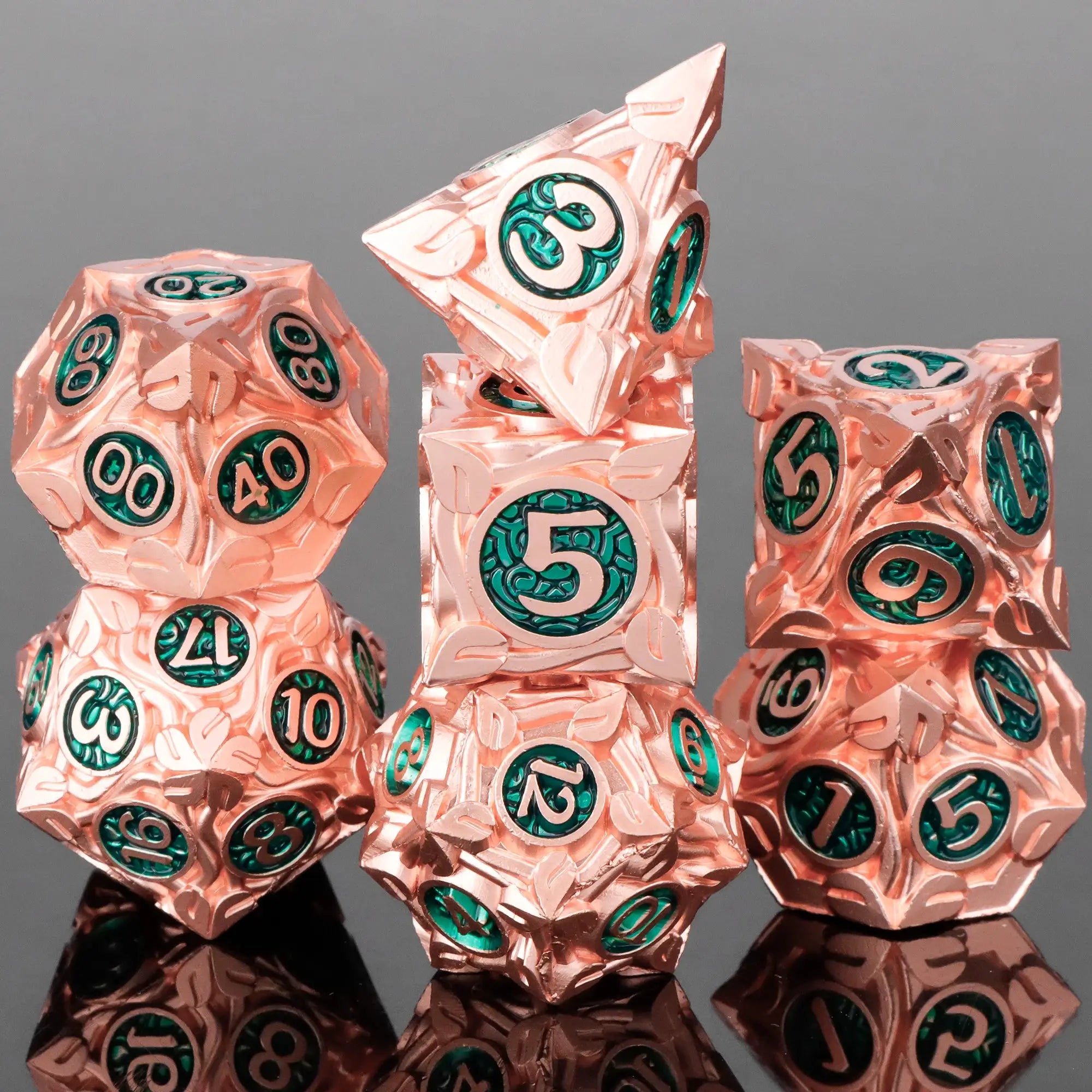 Skull And Dragon Metal Dice Set For Dungeons And Dragons Polyhedral Dice For Tabletop RPGs