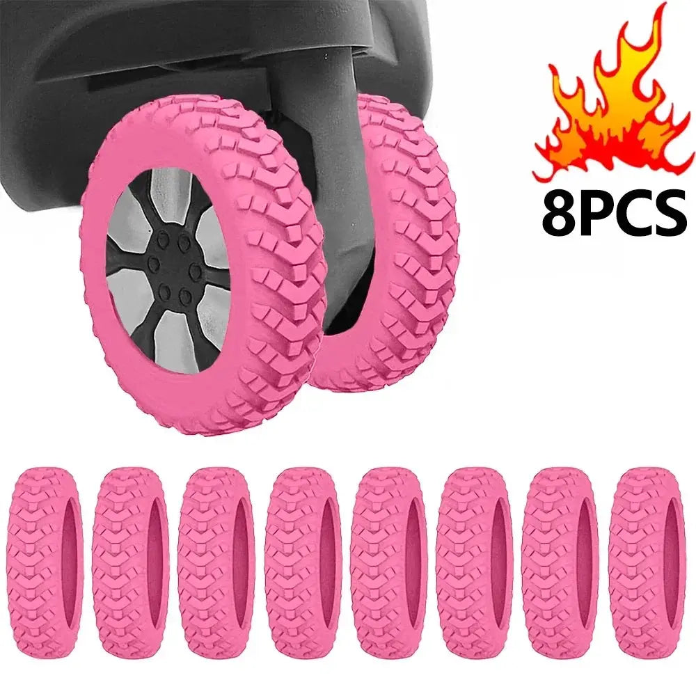 Silicone Wheel Protectors For Luggage Caster Wheels 8 Pieces Thickened Texture Noise Reduction