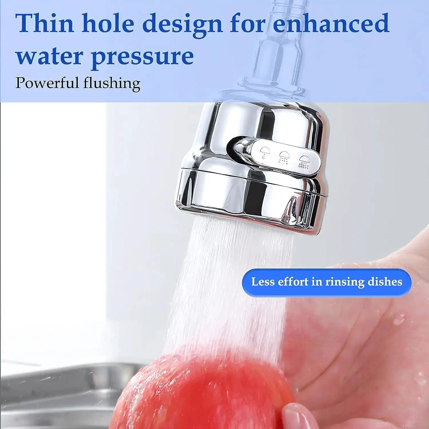 Simples Market chrome faucet adapter with 360° rotation spray nozzle