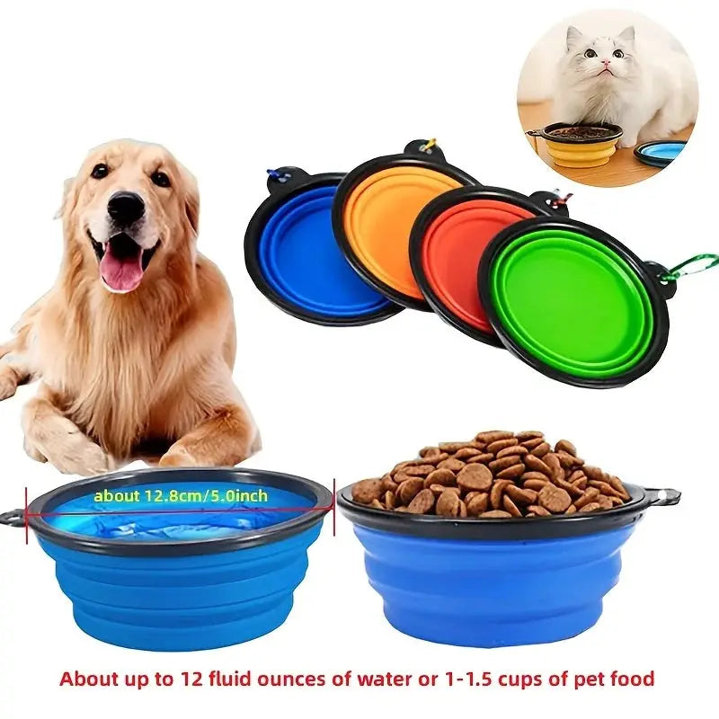 Portable Pet Food Bowl Durable TPR Collapsible Cat Dog Travel Outdoor Water Bowl