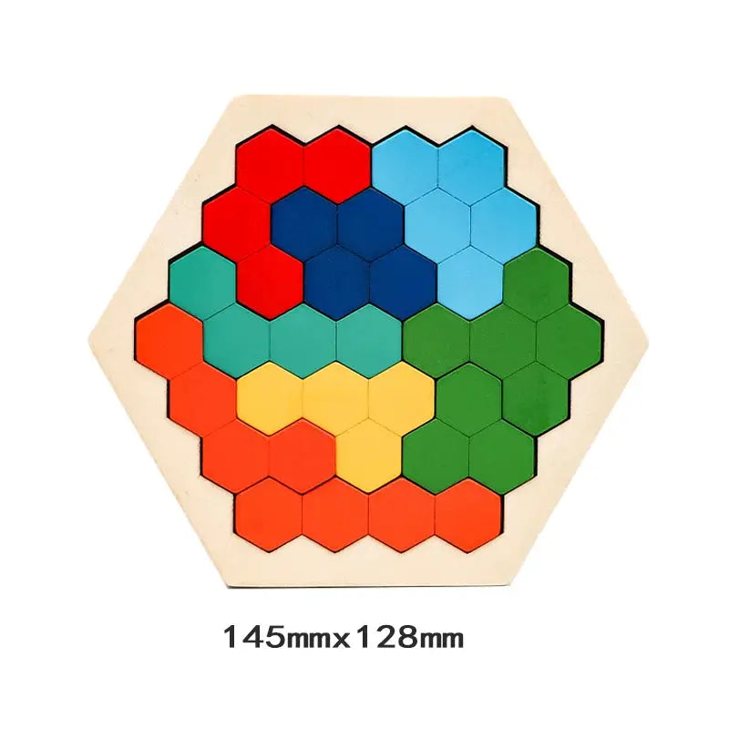 Colorful 3D Wooden Tangram Puzzle For Kids Educational Math Jigsaw Game Preschool Imagination Toys