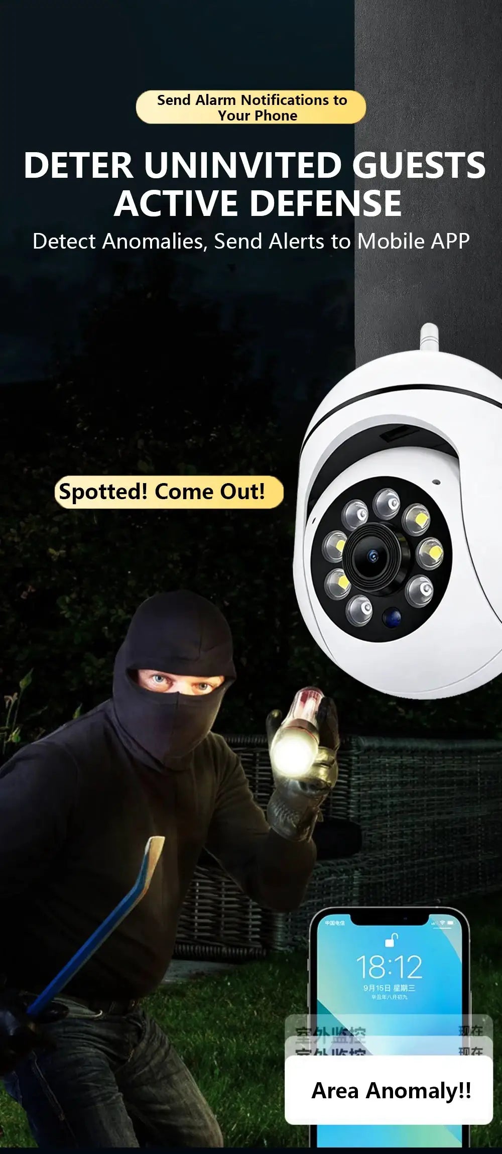 Simples Market 8MP WiFi IP Outdoor PTZ Security Camera, white, 4X zoom, AI tracking, two-way audio