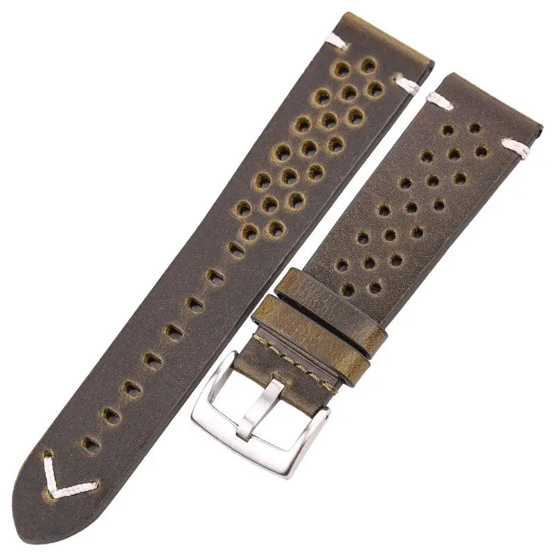 Heritage Leather Handmade Cowhide Watch Band 18mm 20mm 22mm 24mm Breathable Oil Wax Treated For Comfort