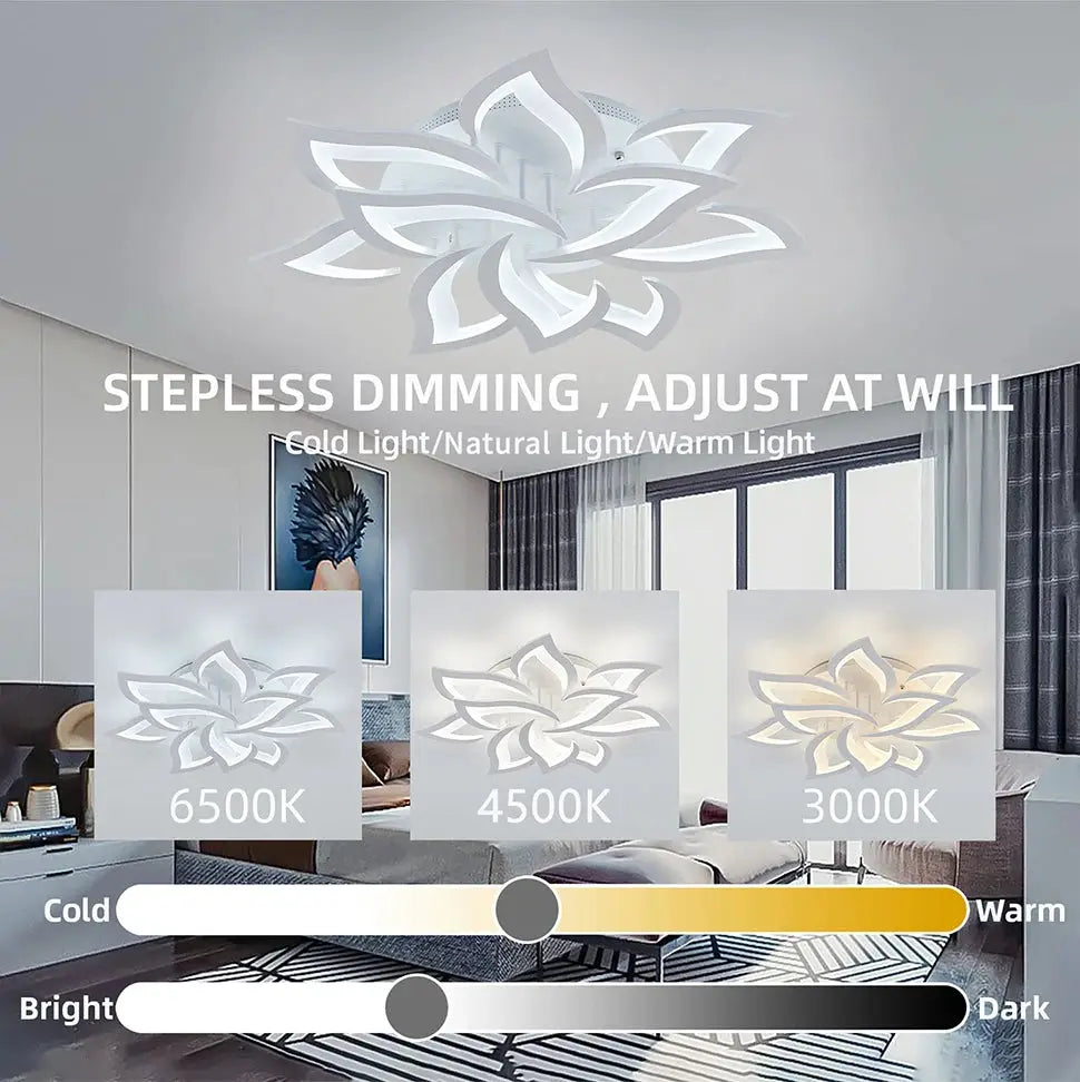 Nordic Floral Ceiling Pendant Lamp Modern LED Light Fixture Chandelier