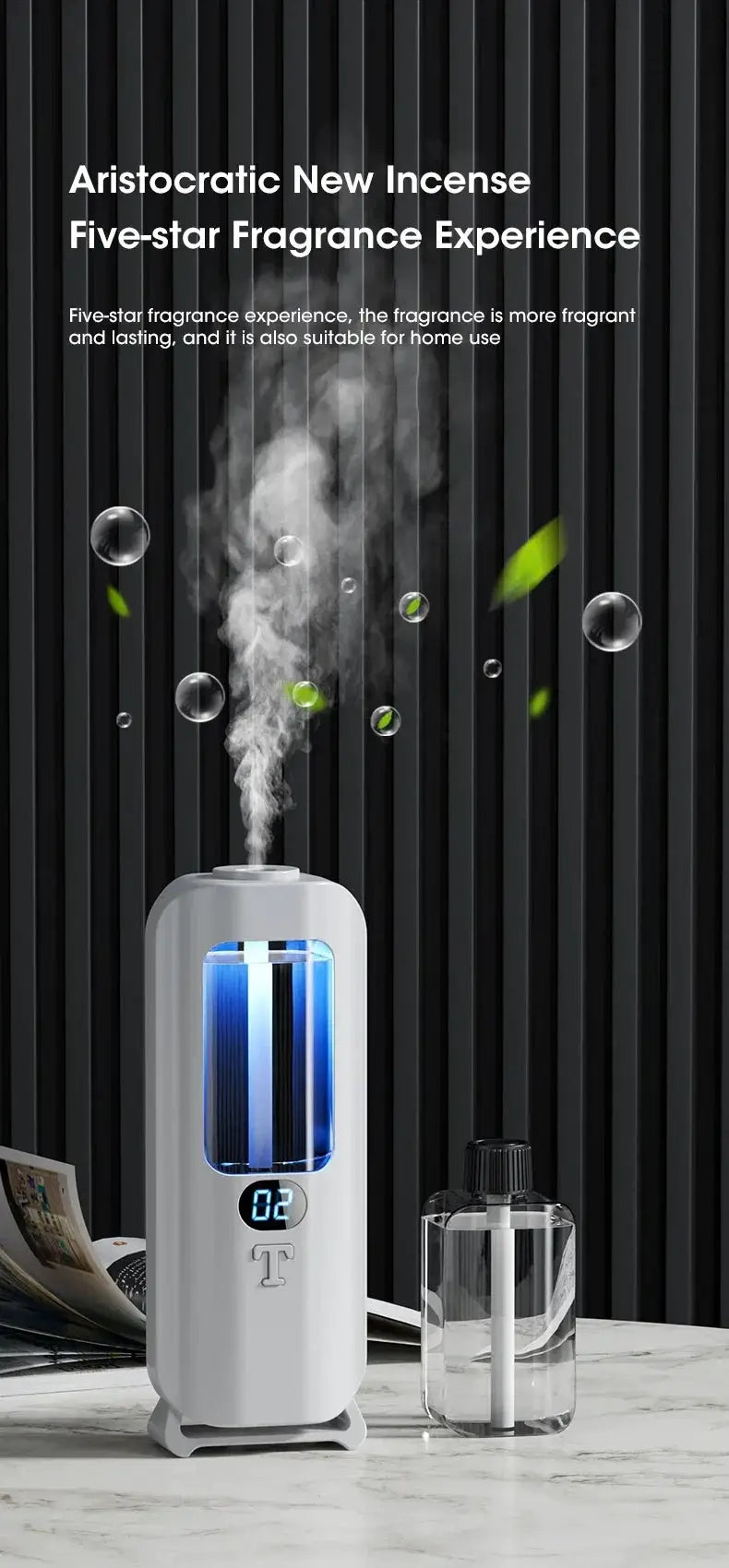 Rechargeable Aromatic Diffuser 5 Modes Essential Oil Diffuser Machine Homemade Perfume Diffuser for Home Car Room Fragrance