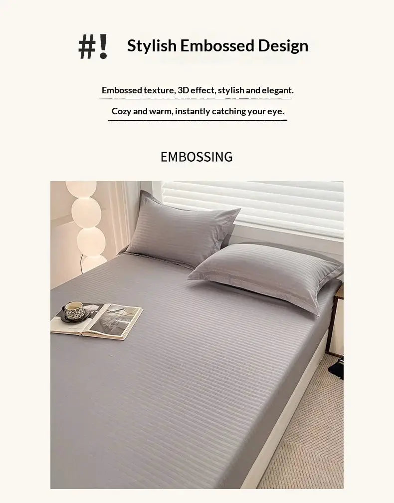 Simples Market fitted grey bed sheet with elastic band; solid soft fabric for single to king beds, fits 90–180x200 cm